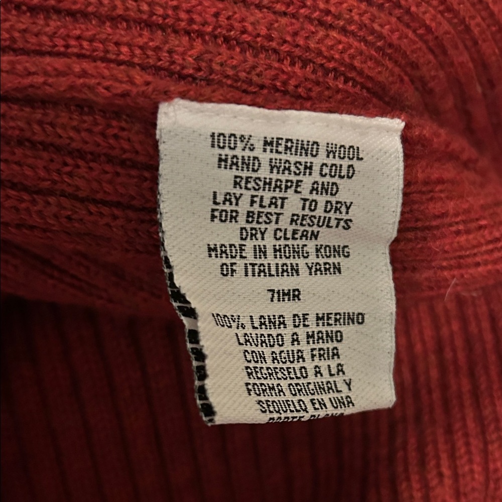 Eileen Fisher Deep Red Ribbed Cardigan - Picture 6 of 6